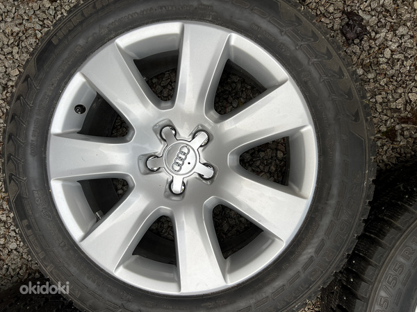 18" оригинальные диски Audi 5x112 + шипованные шины 235/55/18 (фото #1)