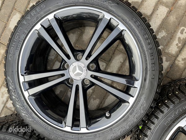 18" оригинальные диски Mercedes-Benz 5x112 + шипованные шины 225/45 (фото #3)