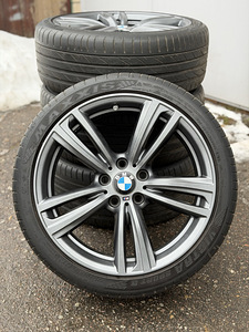 19" оригинальные диски BMW стиль 442M 5x120 с летними шинами 6,5мм (1 фото из 10)