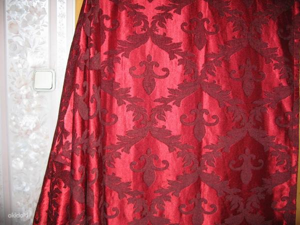 Ткань декоративная красная 260*150.Шелк/креп горох 5м (фото #2)