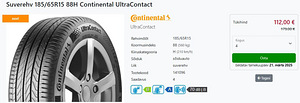 Suverehvid Continental Ultracontact 185 65 R15 88T (6 фото из 6)