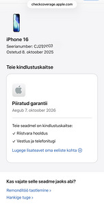 Apple iPhone 16 Black 128GB uueväärne Aku 100% cc16 Garantii (9 foto / 9)