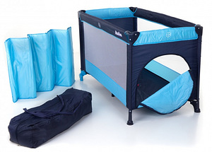 Раскладная детская кроватка-манеж, синяя, новая
