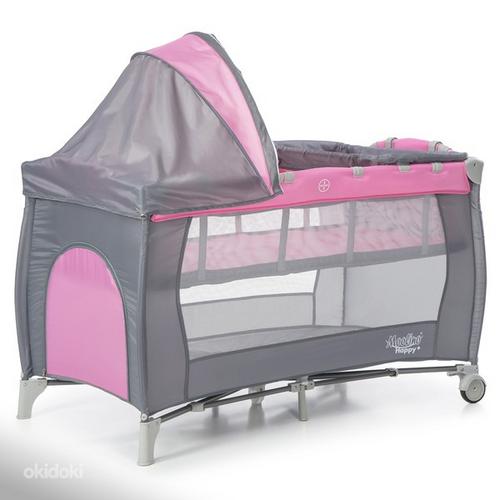 Раскладная кроватка-манеж Moolino Happy +, розовый (фото #3)