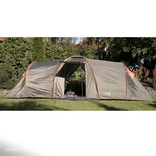 Палатка Clif, 8-местная, всепогодная, зеленая/оранжевая (фото #1)
