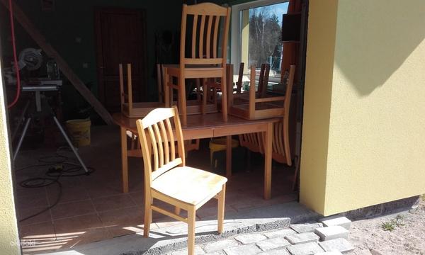 Деревянный стол и 6 стульев (фото #1)