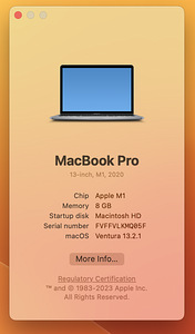 MacBook Pro (13" 2020) / M1 / 8 GB / 512 GB (7 foto / 8)