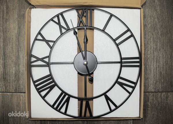 Новые настенные металлические часы, диаметр 40 см (фото #1)