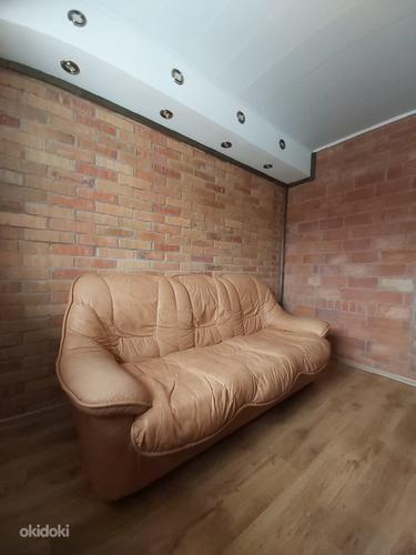 Раскладной кожаный диван (фото #1)