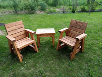 Täispuit toolid 2 ja kohvi laud komplekt