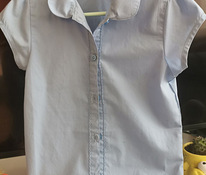 Голубая блузка для девочки в хорошем состоянии с. 116-122