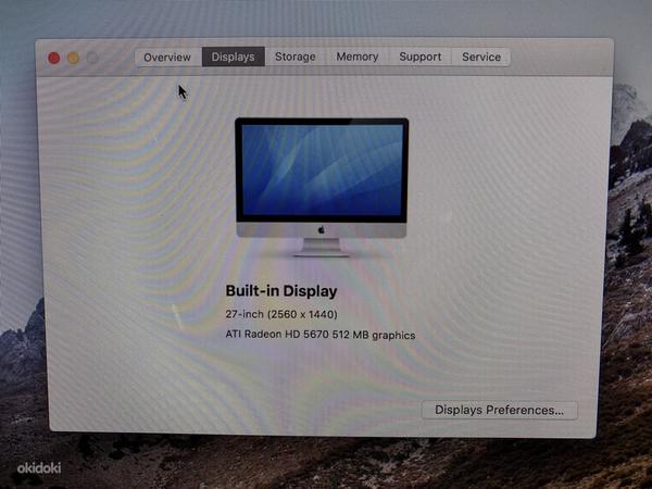 iMac 27" 2010 Intel i7, 1,25TB SSD+HDD heas korras (foto #2)
