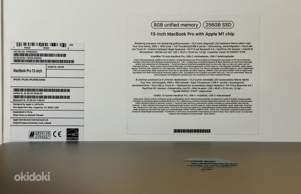 Apple Macbook Pro 13 M1 8/256GB SWE серый, в хорошем состоянии! (фото #8)