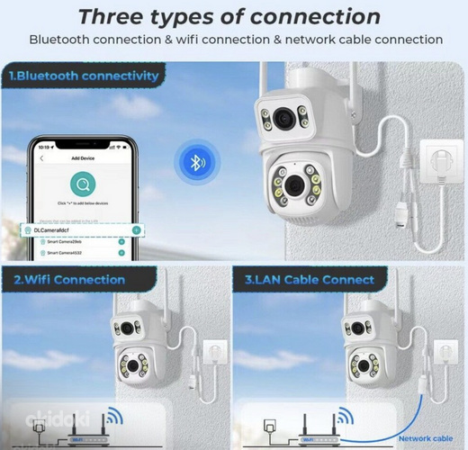 WIFI Smart Camera Камера наблюдения 8MP Камера 4K + 64 ГБ / NEW (фото #2)