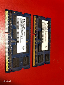 Mälud 2 x 2 GB Elpida PC3-10600S-9-10-F1 (1 foto / 1)