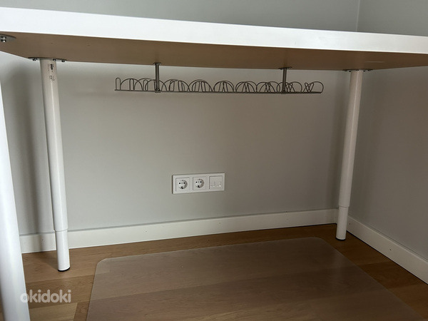 Ikea kirjutuslaud 120x60 cm, reguleeritav jalg, kaablirenn (foto #2)