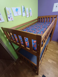 Narivoodi komplekt KACPER 2 90x200 lepp (värv: pruun/mänd) (2 foto / 10)