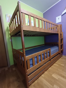 Narivoodi komplekt KACPER 2 90x200 lepp (värv: pruun/mänd) (5 foto / 10)