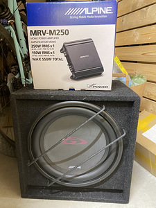 ALPINE Subwoofer + võimendi + kaablid (1 foto / 2)