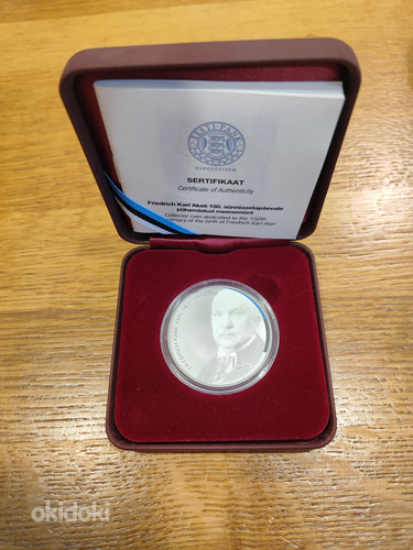 15 euro hõbe munt Friedrich Karl Akel