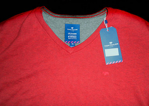 Tom Tailor meeste veinipunane 100% puuvilla džemper, XL, uus (5 foto / 8)