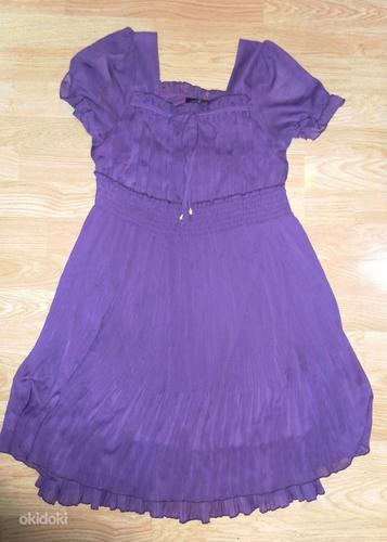Шифоновое плиссированное лиловое платье, 36-38 (UK10) (фото #1)