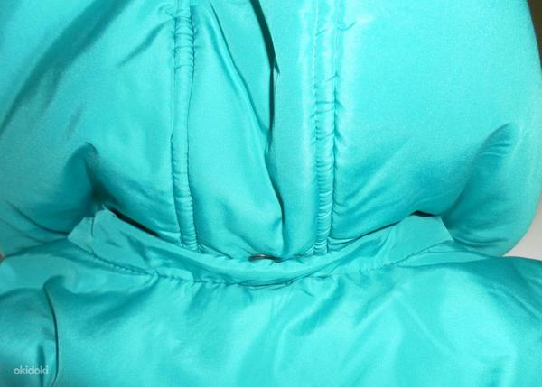 Manguun теплый стеганый бирюзовый жилет с капюшоном, 158-164 (фото #10)