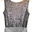 Cеребристо-серое шифон-пайетки нарядное платье, XS, новое (фото #4)