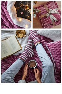 Dormeo Warm Hug uus roosa komplekt- pleed 130x190 +2 patja (4 foto / 5)