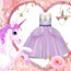 Новый лиловый комплект принцесса Единорог (134/140) (фото #1)