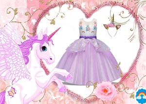 Uus Unicorn lilla printsessi komplekt (134/140)