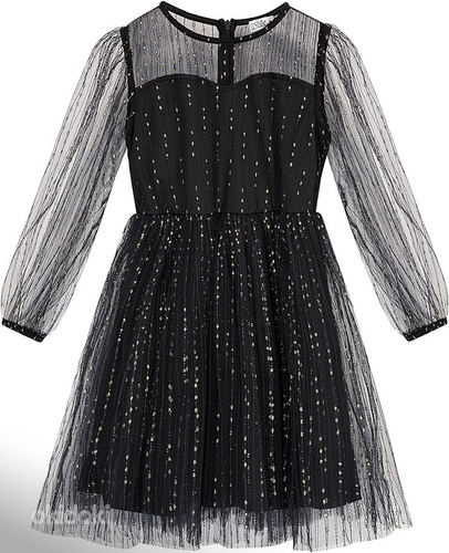 Новое черное тюлевое нарядное платье (6-7 лет) (фото #2)