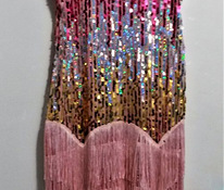 Pidulik roosa litritega disco kleit (L)