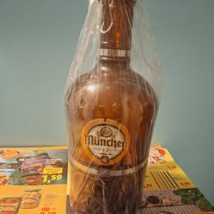 Suur vintage öllekann-öllepudel (klaas-metall),3 L (3 foto / 10)