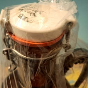Suur vintage öllekann-öllepudel (klaas-metall),3 L (5 foto / 10)