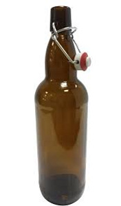 Tume klaaspudel 1L, traatkorgiga , 10 tk kokku (1 foto / 5)