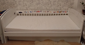 Valge lastevoodi aluskastiga 80x160 cm (1 foto / 1)