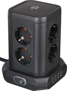 Brennenstuhl Pikendusjuhe 8 pesa, 2,0m, 4x USB, lülitiga, (1 foto / 2)