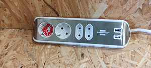 M:Brennenstuhl pikendusjuhe nurga Inox/valge 2XUSB 3.1A 2+2 (1 foto / 3)