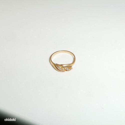 Kuld sõrmus teemantidega 585 proov (№L184) (foto #1)