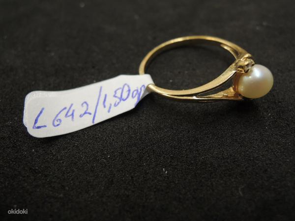 Золотое кольцо 585 пробы c бриллиантами (№L642) (фото #1)