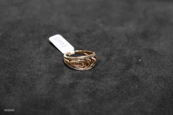 Kuld sõrmus teemantidega 585 proov (№1198) (foto #1)