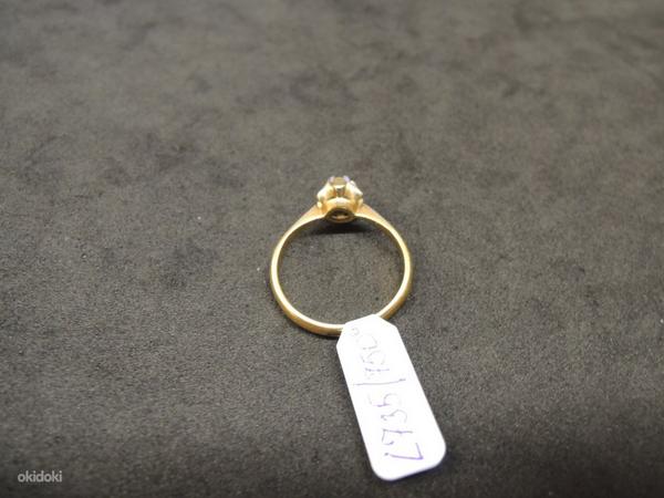 Золотое кольцо с бриллиантами 750 пробы (№L735) (фото #2)