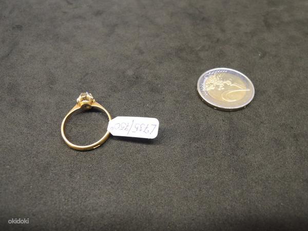 Золотое кольцо с бриллиантами 750 пробы (№L735) (фото #4)