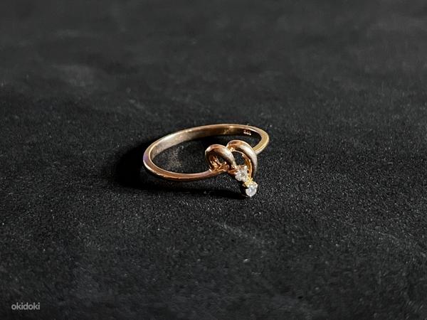 Kuld sõrmus teemantidega 585 proov (№K216) (foto #1)