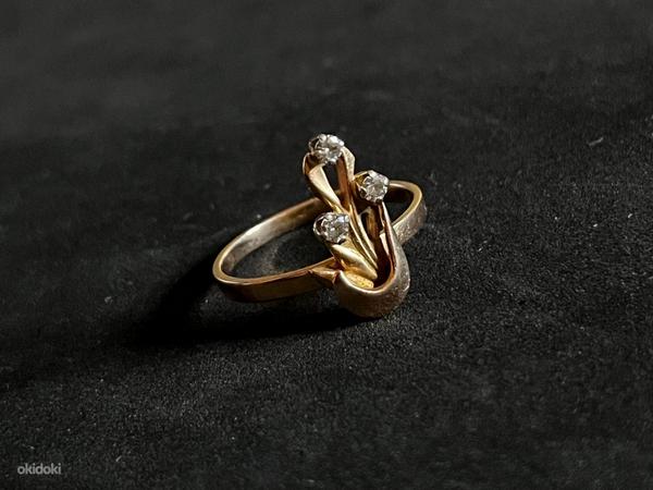 Золотое кольцо с бриллиантом 585 проба (№K218) (фото #1)