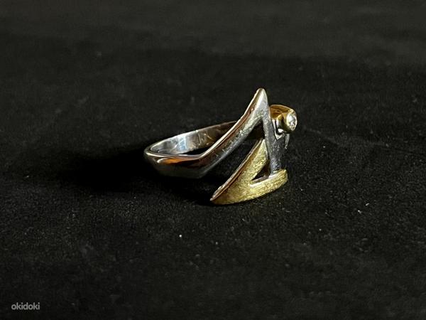Kuld sõrmus teemantidega 585 proov (№K221) (foto #1)