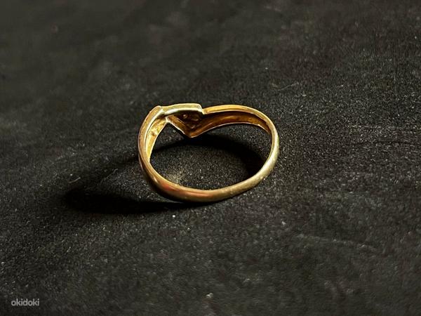 Kuld sõrmus teemantidega 585 proov (№K233) (foto #3)