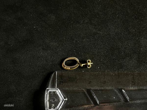 Золотые серьги с бриллиантом 585 проба (№K243) (фото #2)