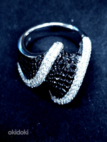 Золотое кольцо с бриллиантами 750 проба (№L849) (фото #9)